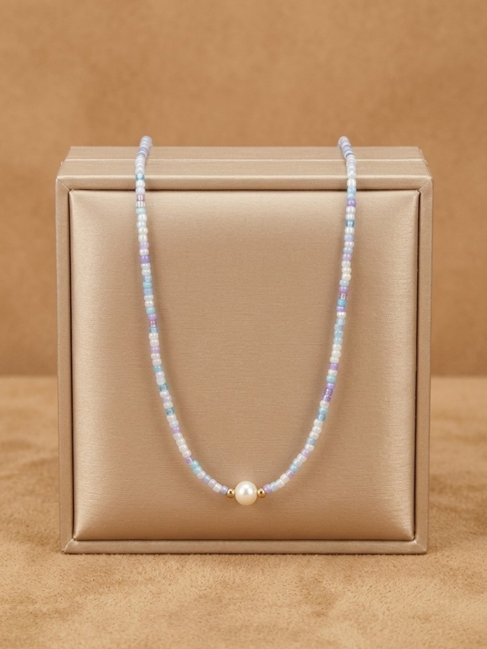 Pastel Pearl Beaded Necklace - Unbranded
